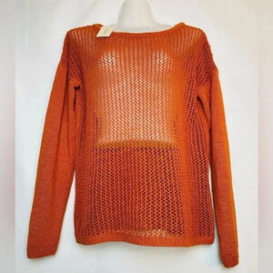 COPY - Sundance Open Weave Sweater size Small Rust Orange Pullover